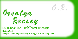 orsolya recsey business card